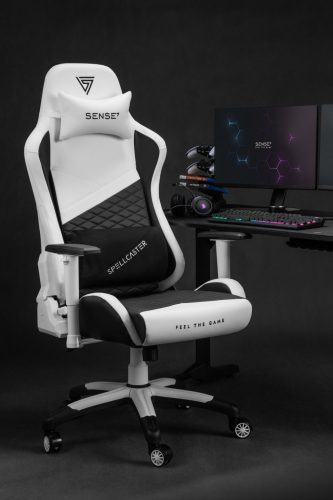 Hráčska stolička, kreslo SENSE7 Spellcaster Senshi Edition XL biela.