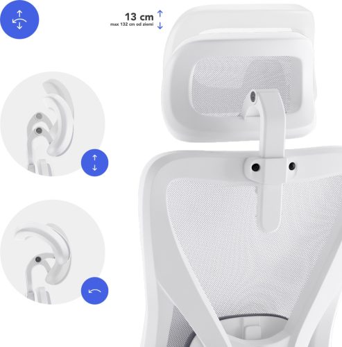 Ergonomická kancelárska stolička SENSE7 Tone biela a sivá