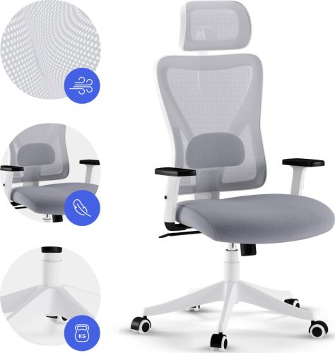 Ergonomická kancelárska stolička SENSE7 Tone biela a sivá
