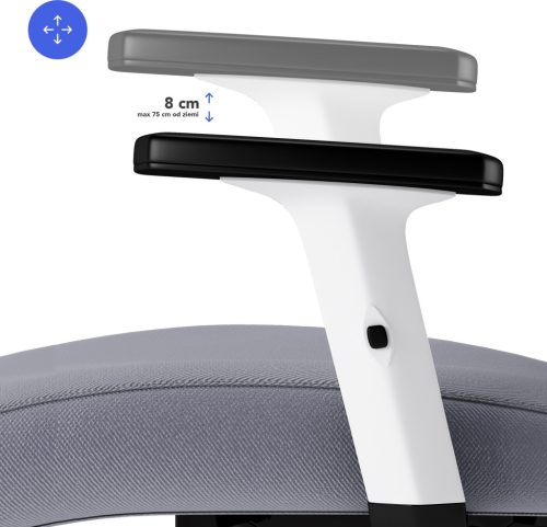 Ergonomická kancelárska stolička SENSE7 Tone biela a sivá