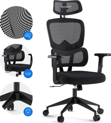 Sense7 Veno Ergonomická kancelárska otočná stolička čierna