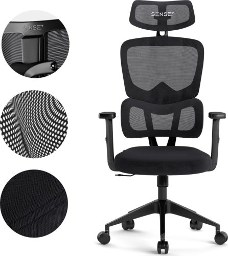 Sense7 Veno Ergonomická kancelárska otočná stolička čierna