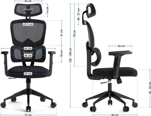 Sense7 Veno Ergonomická kancelárska otočná stolička čierna