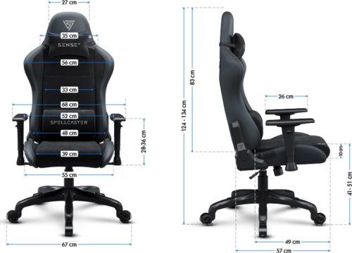 Ergonomická kreslo SENSE7 Spellcaster FUKU PU čierne