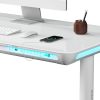 SENSE7 NOMO výškovo nastaviteľný elektrický stôl, 120x60cm USB, RGB, biela
