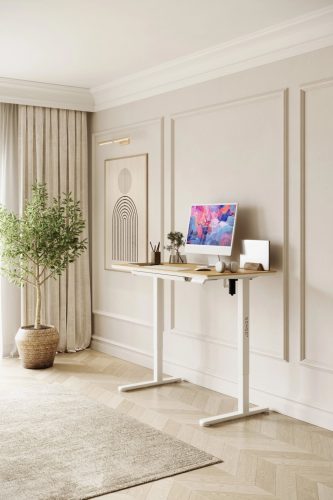 Newai výškovo nastaviteľný elektrický stôl, 120x60cm,béžový