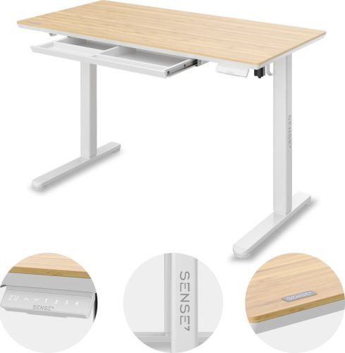 Newai výškovo nastaviteľný elektrický stôl, 120x60cm,béžový