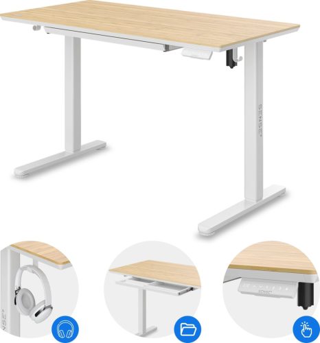 Newai výškovo nastaviteľný elektrický stôl, 120x60cm,béžový