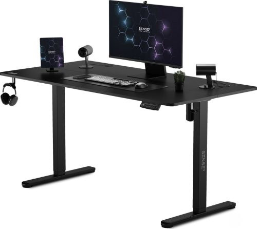 SENSE7 Výškovo nastaviteľný elektrický stôl Nojo 140x60 cm čierny