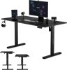 SENSE7 Výškovo nastaviteľný elektrický stôl Nojo 140x60 cm čierny