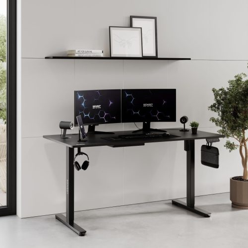 SENSE7 Výškovo nastaviteľný elektrický stôl Nojo 140x60 cm čierny