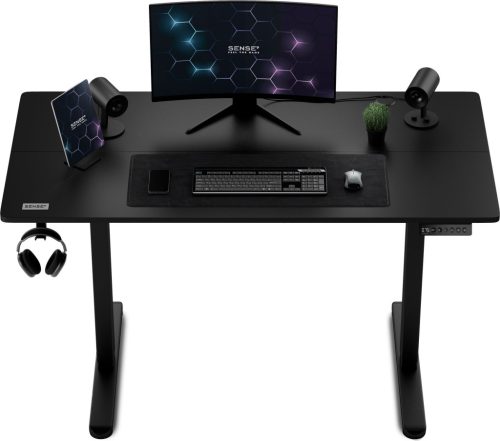 SENSE7 Výškovo nastaviteľný elektrický stôl Nojo 140x60 cm čierny