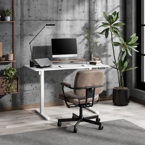 Výškovo nastaviteľný písací stôl Nojo Light 120 cm x 60 cm biely