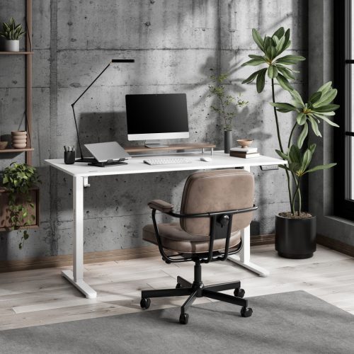 Výškovo nastaviteľný písací stôl Nojo Light 140 cm x 60 cm biely