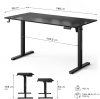 Výškovo nastaviteľný písací stôl Nojo Light 140 cm x 60 cm čierna