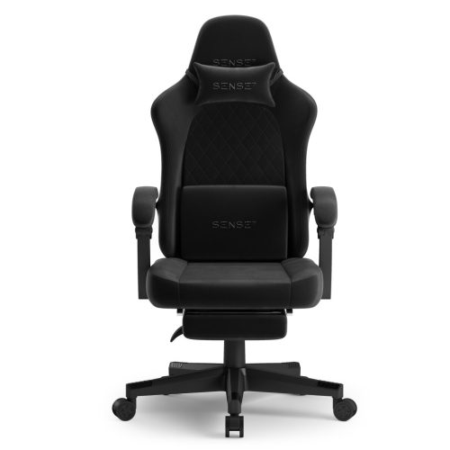 SENSE7 Herná stolička DEVON, čierna alcantara