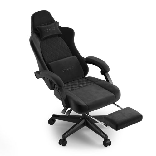 SENSE7 Herná stolička DEVON, čierna alcantara