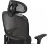 Ergonomická otočná kancelárska stolička Neyo s bedrovou opierkou, opierkou hlavy, sieťovina, čierna