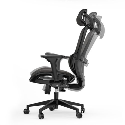 Ergonomická otočná kancelárska stolička Neyo s bedrovou opierkou, opierkou hlavy, sieťovina, čierna