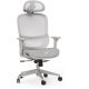 Ergonomická otočná kancelárska stolička Neyo s bedrovou opierkou, opierkou hlavy, sieťovina, sivá