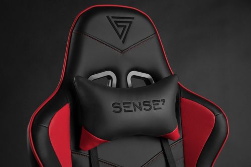 Hráčska stolička SENSE7, kreslo Spellcaster, čierna a červená.