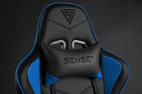 Hráčska stolička SENSE7, kreslo Spellcaster, čierna modrá.