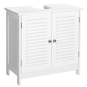   Vasagle Kúpeľňová skrinka pod umývadlo s dvojkrídlovými dvierkami, biela 60x30x60cm