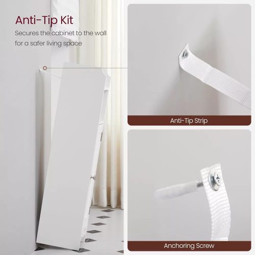 Vasagle Voľne stojaca skrinka s dvierkami, biela