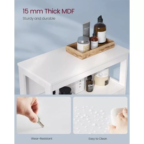 Vasagle Kúpeľňová skrinka, skrinka s dvierkami, biela.