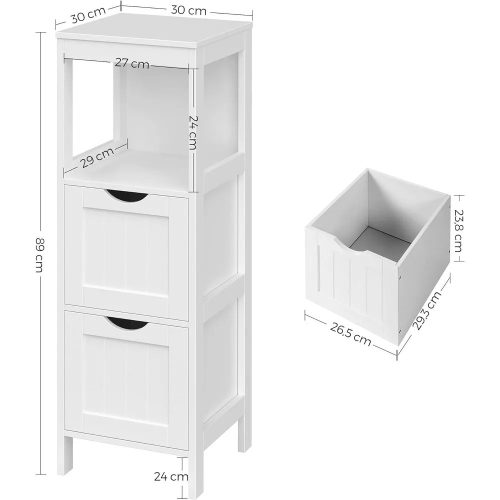 Vasagle Samostatne stojaca komoda, biela.