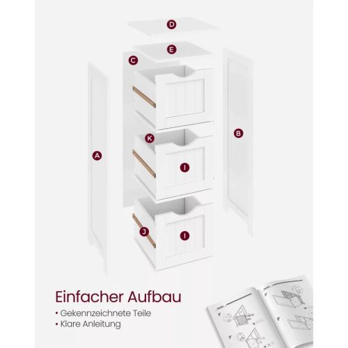 Kúpeľňová skrinka s 3 zásuvkami, 32x30x81cm