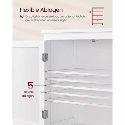 Kúpeľňová skrinka, úložná skrinka s dvoma veľkými zásuvkami a dvoma dvierkami, biela 60x30x110cm