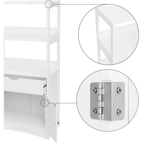 Vasagle Šatníková skriňa, kúpeľňová skrinka, biela.