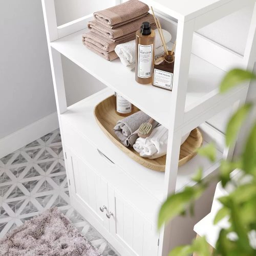 Vasagle Šatníková skriňa, kúpeľňová skrinka, biela.