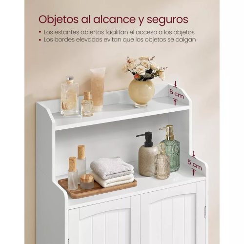 Kúpeľňová skrinka, 2 dvierka, 2 nastaviteľné police, oblačne biela 30x60x100cm