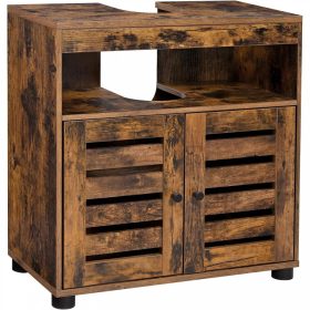   Vasagle Kúpeľňová skrinka pod umývadlo rustikálna hnedá