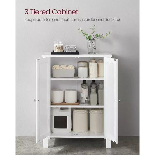 Vasagle Voľne stojaca skrinka s 2 dverami, biela.