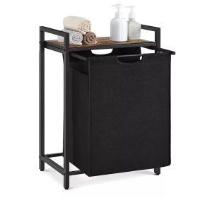   Stojan na bielizeň, výsuvný a odnímateľný vešiak na oblečenie s vreckom, čierny