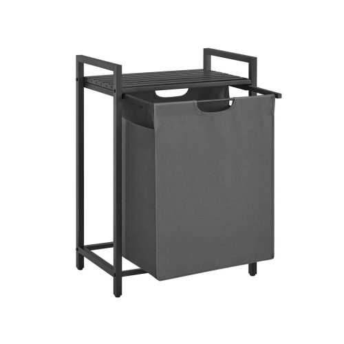 Stojan na bielizeň, výsuvný a odnímateľný vešiak na oblečenie s vreckom, sivý