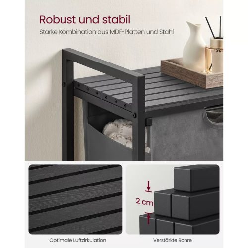 Stojan na bielizeň, výsuvný a odnímateľný vešiak na oblečenie s vreckom, sivý