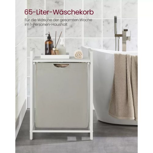 Stojan na bielizeň, výsuvný a odnímateľný vešiak na oblečenie s vreckom, biely