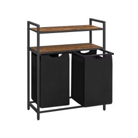   Stojan na bielizeň, výsuvná polica a odnímateľný vešiak na oblečenie s taškou 2x46L, čierny