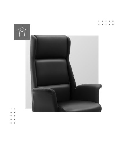 Mark Adler  Boss 5.6 black Moderná prémiová šéfovská stolička, ergonomická kancelárska stolička, s opierkou hlavy a krku, umelá koža, čierna