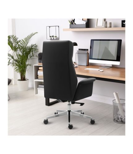 Mark Adler  Boss 5.6 black Moderná prémiová šéfovská stolička, ergonomická kancelárska stolička, s opierkou hlavy a krku, umelá koža, čierna