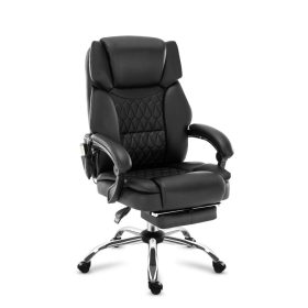   Mark Adler Boss 6.0 black Prémiové kreslo šéf, s masážnou funkciou, s opierkou na nohy, čierna