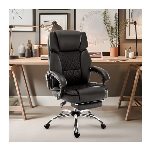 Mark Adler Boss 6.0 black Prémiové kreslo šéf, s masážnou funkciou, s opierkou na nohy, čierna