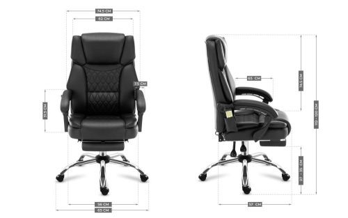 Mark Adler Boss 6.0 black Prémiové kreslo šéf, s masážnou funkciou, s opierkou na nohy, čierna