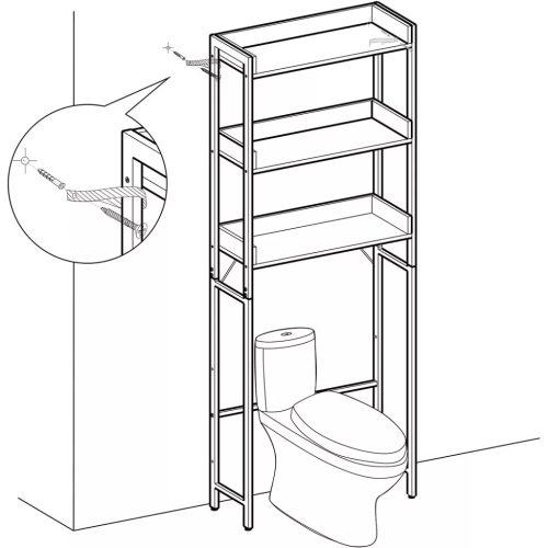 Úložná skrinka nad práčku, kúpeľňová skrinka, rustikálna hnedá 63x25x165cm