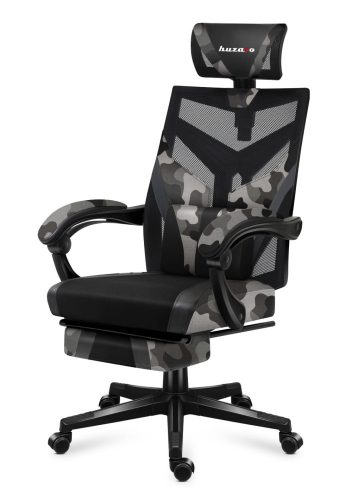 Huzaro Combat 5.0 herná stolička s ergonomickou opierkou na nohy, polohovateľné kreslo, Camo
