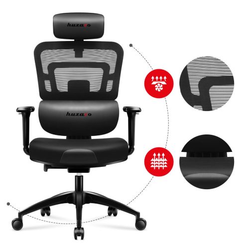 Huzaro combat 7.0-Black, ergonomická herná stolička otočná čierna.